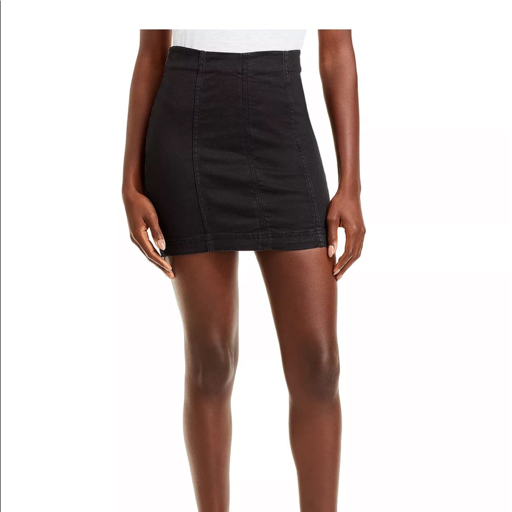 Free people Denim Mini Skirt in Black